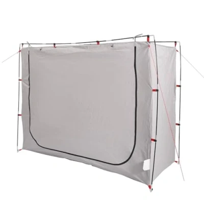 Abbildung von vidaXL Beistellzelt, Lagerzelt mit Stauraum, Umkleidezelt Wasserdicht Tragbar, Campingzelt Aufbewahrungszelt Zelt, Grau Orange 185T Polyester