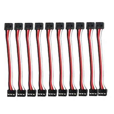 Abbildung von Boladge 10 Stücke 10CM 3 polig Männlich auf JR Stecker Servo Adapter Verlängerungs Kabel für RC Quadcopter (10CM)