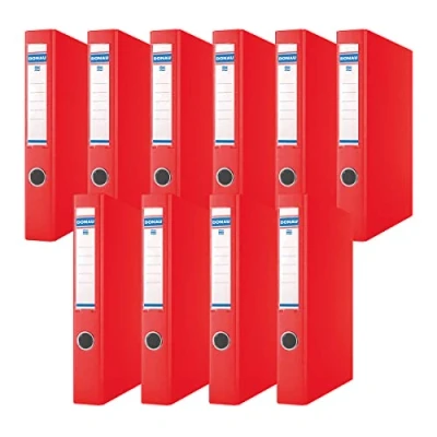 Abbildung von DONAU 3932001PL 04 Ringbuch/Rot 2 D Ring Mechanik 30mm DIN A4 Ringordner Pappe/Kunststoff Aus 1,9 mm dickem Karton mit öko PP 100µ 10er Packung