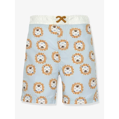 Abbildung von LÄSSIG Baby Kinder UV Badehose Badeshort mit integrierter Schwimmwindel/Board Shorts Lion powder blue, 7 12 Monate, Größe: 74/80