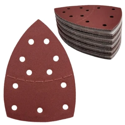 Abbildung von 50 Stück Schleifpapier Dreieckschleifer 11 Loch Schleifpads 180 Körnung Klett Mouse Schleifblätter für 155 x 108 mm