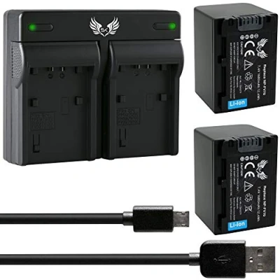 Abbildung von 2X SK Akku Sony NP FV70 1680mAh + Dual Doppel Ladegerät für DCR SX85 HDR CX900 PJ810 VG900 /// FV30 FV50 FV100 FV120