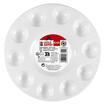Abbildung von Marabu KiDS Little Artist, Künstler Mischpalette, Farbmischpalette mit 11 Farbfeldern, für Bastelmaterial und Künstlermalfarben, aus Kunststoff, 17 x cm, Weiß, 0318000000010