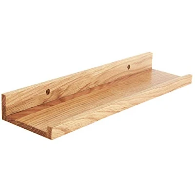 Abbildung von IBUYKE Wandregal in U Form, 30/45/60/90 cm Schweberegal Vintage Stil Hängeregal Büroregal für Dekos, Wohnzimmer, Schlafzimmer und Büro, Holzfarbe RF GB601
