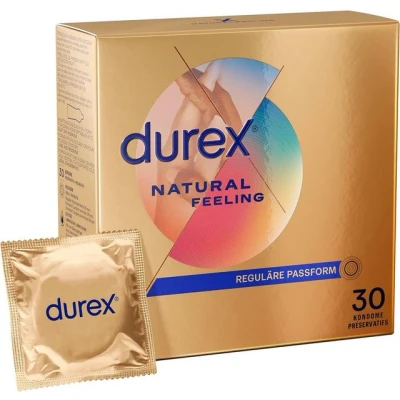 Abbildung von durex Kondome Natural Feeling Latexfreie aus Real Feel Material &amp; mit anatomischer Easy On Form, 30 St.