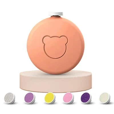 Abbildung von Elektrische Baby Nagelfeile,Sicherer Nagelschneider,Maniküre Set, Pediküreset Elektrisch für Säuglinge und Kleinkinder Nail Trimmer 6 in 1 (Orange)