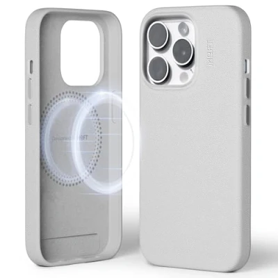 Abbildung von MOFT Magnetische Hülle für iPhone 14 Pro Max Kompatibel mit MagSafe, MOVAS Vegane Lederhülle, Weiches Berührungsgefühl, Farbbeständigkeit, Kratz &amp; Schmutzabweisend, Leicht zu Reinigen, Misty Cove