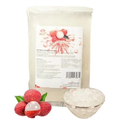 Abbildung von 600g Bubble Tea Perlen Popping Boba Litschi Fruchtperlen Bubbletea Set Vegan Super Ideen zum Selber Machen Topping für DIY