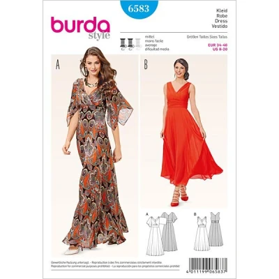 Abbildung von burdastyle Burda Schnittmuster Kleid B6583, Papier, weiß, 19 x 13 1 cm