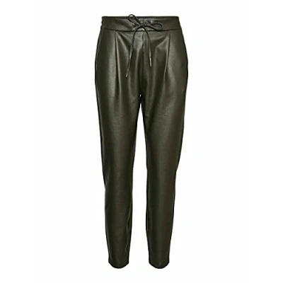 Abbildung von VERO MODA Damen VMEVA MW Loose String Coated PNT GA NOOS Stoffhose, Peat, M / 34L