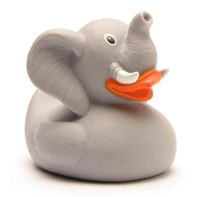 Abbildung von Elefanten Quietscheente I Badeente Duckshop L: 8,5 cm inkl. Badeenten Schlüsselanhänger im Set
