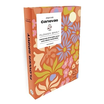 Abbildung von Mon kit Canevas Flower spirit: à broder pour une déco seventies