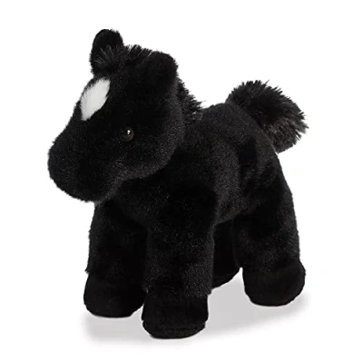 Abbildung von Aurora, 13297, Mini Flopsie Pferd, 20,3 cm, Plüschtier, schwarz