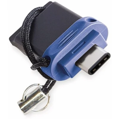 Abbildung von Verbatim Store &#039;n&#039; Go Dual USB Stick, 3.2 Gen 1 &amp; C, 32GB, 2 in Speicherstick, C/USB A, externer Speicher für Smartphone Laptop Notebook Co, Datenstick, blau/schwarz