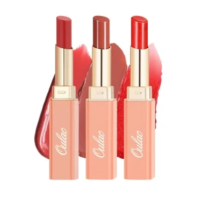 Abbildung von OULAC Lippenstift Rot Set mit Langanhaltender Feuchtigkeitspflege Cremig leichte Textur für Geschmeidige Lippen Saftiger und Glänzender, Leicht Auftragbar &amp; Nicht Klebend