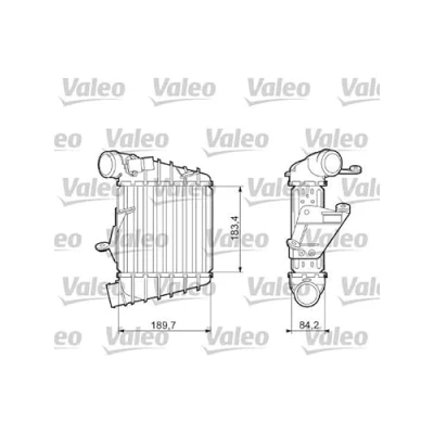 Abbildung von VALEO 817556 Ladeluftkühler Aluminium SEAT: Ibiza 3 Schrägheck, SKODA: Fabia 1 Combi, 2 Roomster, VOLKSWAGEN: Polo IV Schrägheck