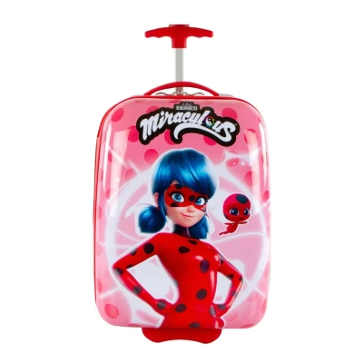 Abbildung von Heys Kinderkoffer &quot;Miraculous Lady Bug rosa, 46 cm&quot;, 2 Rollen, Kindertrolley Handgepäck Koffer mit Quick Release Trolley Griffsystem