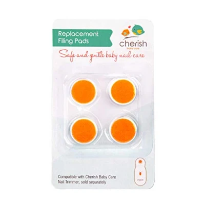 Abbildung von Ersatz Feilpads für elektrischen Baby Nagelschneider Cherish Care Inklusive 4 orangefarbenen Feilscheiben 12 Monate und Kleinkinder