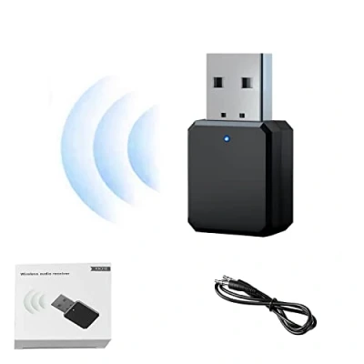 Abbildung von USB Bluetooth Adapter Auto, AUX/USB Dual Ausgang,mit 3,5 mm Kabel Audio Receiver, Empfänger für Home TV Stereo Wireless Music