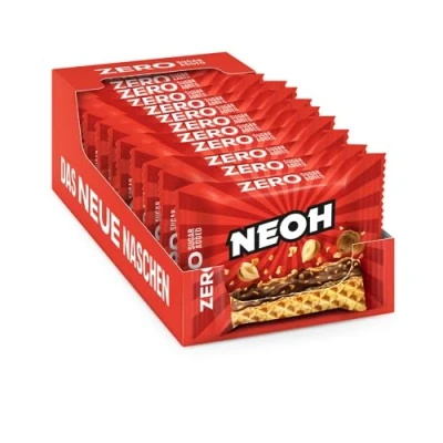 Abbildung von NEOH Low Carb Waffeln Haselnuss Schokolade 1 g Zucker / 95 kcal Ohne Zuckerzusatz 21 (12er Pack) Hazelnut Die neue Alternative zu traditionellen Süßigkeiten