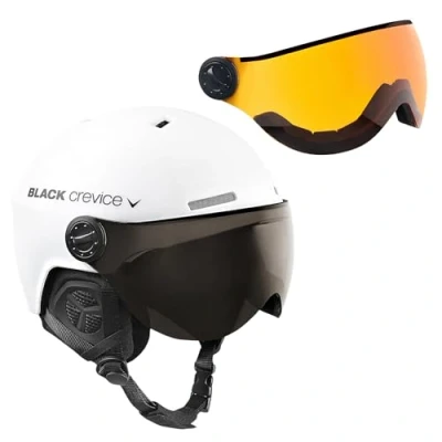 Abbildung von Black Crevice Skihelm Arlberg mit 2 Visier, matt weiß/grau, M/L (58 61)