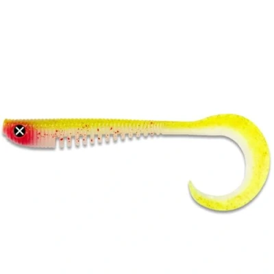 Abbildung von Monkey Lures Loopy Lui 25 cm Twister Angelköder, Curly Tail, Softbait, Gummiköder, Kunstköder, Spinnfischen Köder, Zander Angeln, Hecht Angeln (Chainsaw Cheesecake leicht UV aktiv)