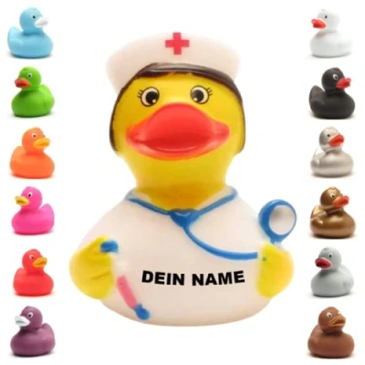 Abbildung von Badeente personalisierbar (Krankenschwester Ente)