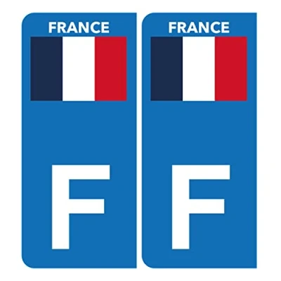 Abbildung von HADEXIA Aufkleber für Nummernschild, Auto, F, französische Flagge