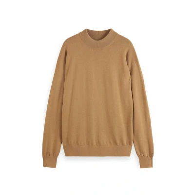 Abbildung von Scotch &amp; Soda CORE Dropped Shoulder MOCK NECK Strickpullover, Herren, Größe: Medium, Light camel