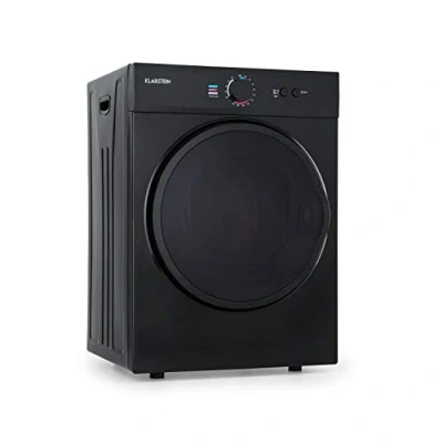 Abbildung von Klarstein Jet Set Wäschetrockner, 1020 W, freistehend/Unterbau, EEK C, 3 kg, Ablufttrocknung, Wärmewahl, Timer, Kompakt: 49 x 69 47,5 cm (BxHxT), Edelstahltrommel, schwarz