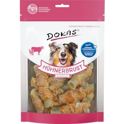 Abbildung von DOKAS Getreidefreier Premium Kausnack mit Hühnerbrust für Hunde Ideal zwischendurch, 8 x 250 g