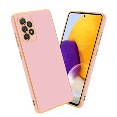 Abbildung von Cadorabo Hülle kompatibel mit Samsung Galaxy A72 4G 5G Schutzhülle TPU Silikon Case Liquid Design Kameraschutz Slim Kratzfest Weiche Gummi Rundumschutz für in Rosa