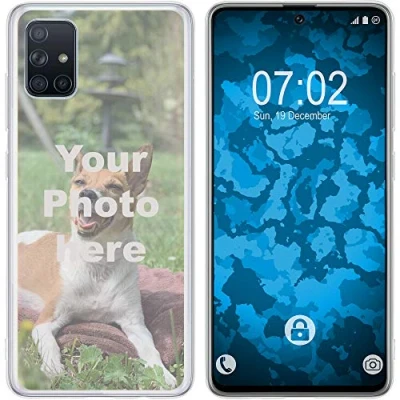 Abbildung von PhoneNatic personalisierte Handyhülle für Galaxy A71 in Clear Custom Case zum selbst gestalten mit eigenem Foto Bild Text individuell (Galaxy A71, Clear)