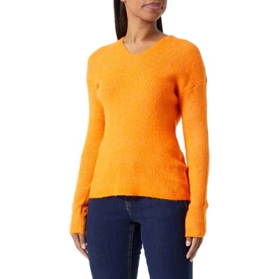 Abbildung von ONLY Damen ONLCAMILLA V Neck L/S KNT NOOS Pullover, Russet Orange/Detail:Melange, L