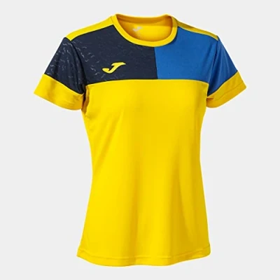 Abbildung von Joma Kurzarmshirt Frau Crew V gelb königsblau marineblau