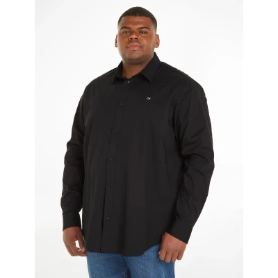 Abbildung von Calvin Klein Poplin Shirt Hemd, Herren, Größe: 4XL, Black
