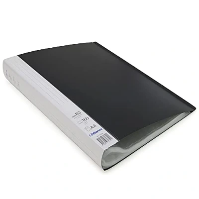 Abbildung von Waytex 931336N Dokumentenschutz, A4, 160 Fotos, PP, blickdicht, 6 cm Rücken, 80 Klarsichthüllen, schwarz