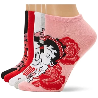 Abbildung von Betty Boop Damen Socken, 5er Pack, Weiß sortiert, 40 45, Weiß, 9 11