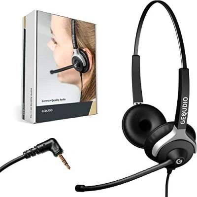 Abbildung von GEQUDIO Headset (mit Wechselverschluss für mehrere Endgeräte, inklusive Anschlusskabel)