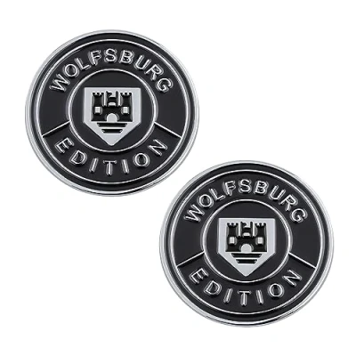 Abbildung von Deutsches Wolfsburg Emblem Totem Auto Logo Dekoration wird beiläufig geklebt (Silber Schwarz Wolfsburg)