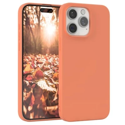 Abbildung von EAZY Case Silikonhülle für iPhone 15 Pro Max Hülle Silikon Orange weich stoßfeste Handyhülle Schutzhülle mit Kameraschutz Dünn Premium Schutz Cover TPU Phone Bumper in