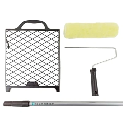 Abbildung von Scorprotect® Farbroller Set 4 teilig mit Teleskopstange und Gitter