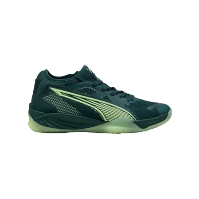 Abbildung von Puma Eliminate NITRO™ SQD 4 Handballschuhe Unisex Green Terrain/Fizzy Light/White Größe: 49.5