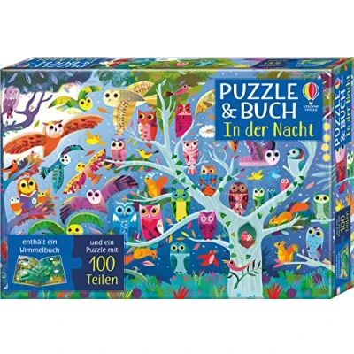Abbildung von Puzzle und Buch. In Der Nacht: enthält ein Wimmelbuch mit 100 Teilen (Puzzle Buch Reihe)