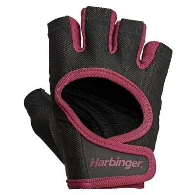 Abbildung von Harbinger Power Fitness Handschuh Damen, Gewichtheber Handschuhe, Waschmaschinengeeignet, Merlot, M