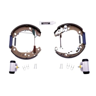 Abbildung von HELLA Shoe Kit Pro 8DB 355 004 811 Bremsensatz, Trommelbremse mit Radbremszylinder, Stellelement FORD: FIESTA 4, KA Schrägheck