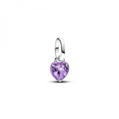 Abbildung von Pandora Bead ME violettes Chakra Herz Mini Charm Anhänger 793042C03 Silber