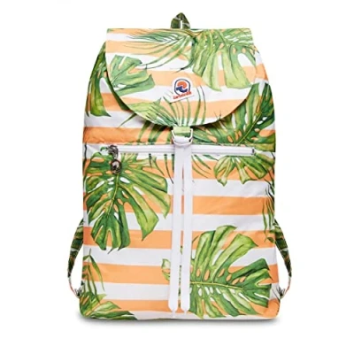 Abbildung von Invicta Tagesrucksack, Backpack für Reise Ausflüge &amp; Freizeit; Damen Herren, mit Hüftgurt faltbar gelb/grün, zweifarbiges Muster, 8 LT, Extra leicht, MINISAC NEXT GRAPHIC