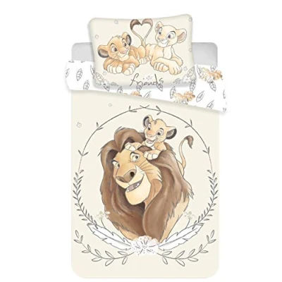 Abbildung von Kinderbettwäsche Disney König der Löwen Simba, Mufasa Baby Kinder Bettwäsche, Disney, Renforcé, 2 teilig, mit Reißverschluss