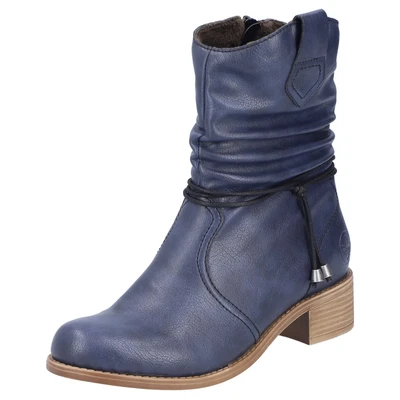 Abbildung von Rieker Cowboy/Bikerstiefelette, Damen, Größe: 38, Blau Schuhe